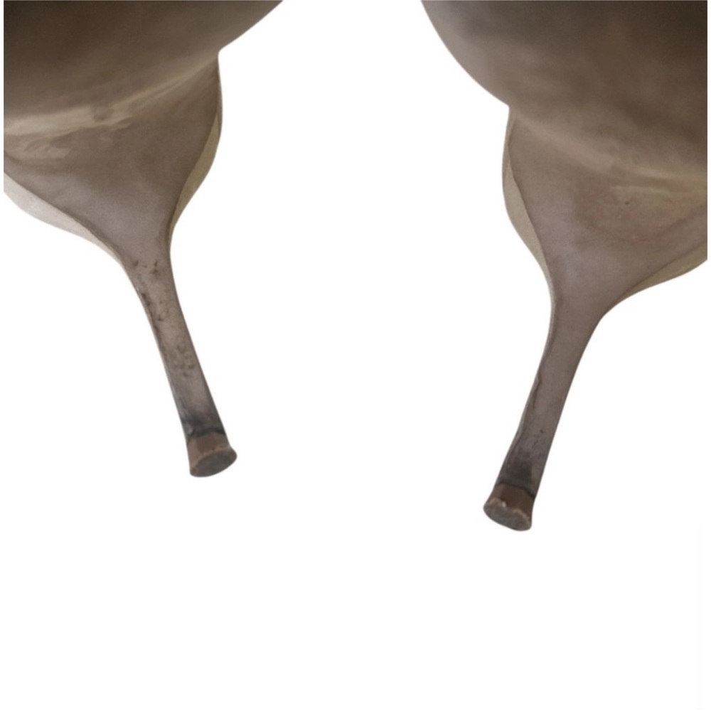 MANOLO BLAHNIK Beige Suede Slingback Heels - Picture 10 of 11